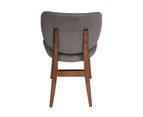 Nobu Dining Chair | Walnut Legs - Dark Grey Fabric