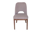 Maribel Boucle Dining Chair | Walnut Legs - Grey Bouclé