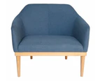 Bojan Arm Chair | Natural Legs - Blue Fabric