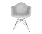 Replica Eames DAR Eiffel Chair | Fabric & Chrome - Textured Light Grey