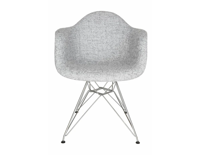 Replica Eames DAR Eiffel Chair | Fabric & Chrome - Textured Light Grey