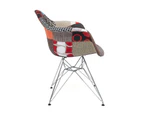 Replica Eames DAR Eiffel Chair | Fabric & Chrome - Multicoloured V2