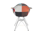 Replica Eames DAR Eiffel Chair | Fabric & Chrome - Multicoloured V2