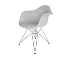 Replica Eames DAR Eiffel Chair | Fabric & Chrome - Textured Light Grey