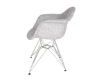 Replica Eames DAR Eiffel Chair | Fabric & Chrome - Textured Light Grey