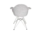 Replica Eames DAR Eiffel Chair | Fabric & Chrome - Textured Light Grey