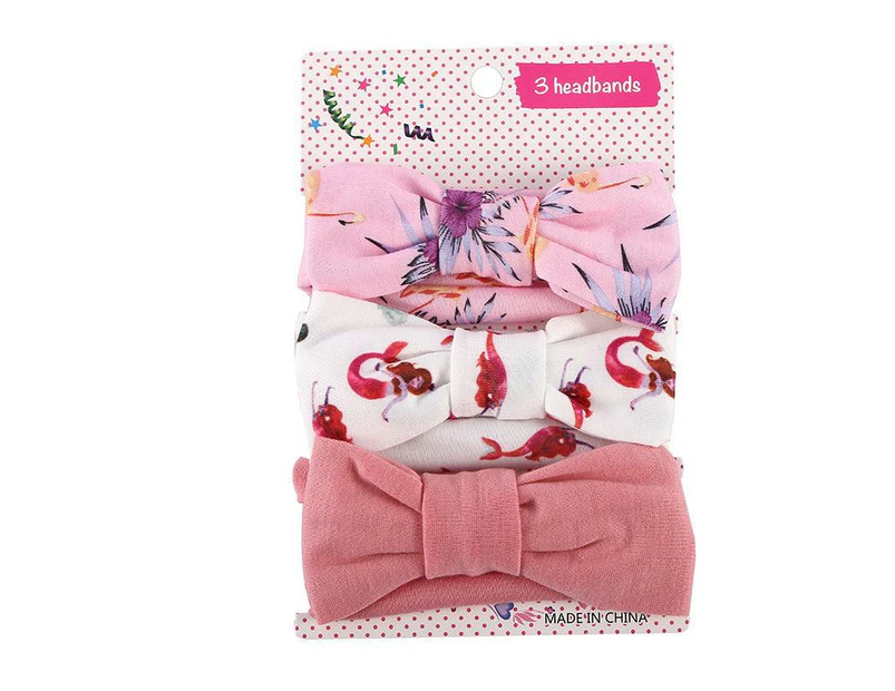 3PCS/Set Baby Girl Infant Toddler Headband Wrap Top Knot Soft Single Bow Turban - #2