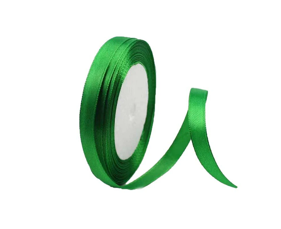 10mm Width Satin Hair Ribbon Wedding Party Decoration Gift Banquet 22m - Green