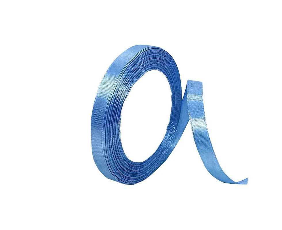 10mm Width Satin Hair Ribbon Wedding Party Decoration Gift Banquet 2m - Lake Blue