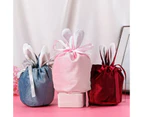 L Size Organizer Birthday Party Bunny Ears Candy Bags Easter Rabbit Gift Packing Bags - Wine Red