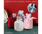 L Size Organizer Birthday Party Bunny Ears Candy Bags Easter Rabbit Gift Packing Bags - White