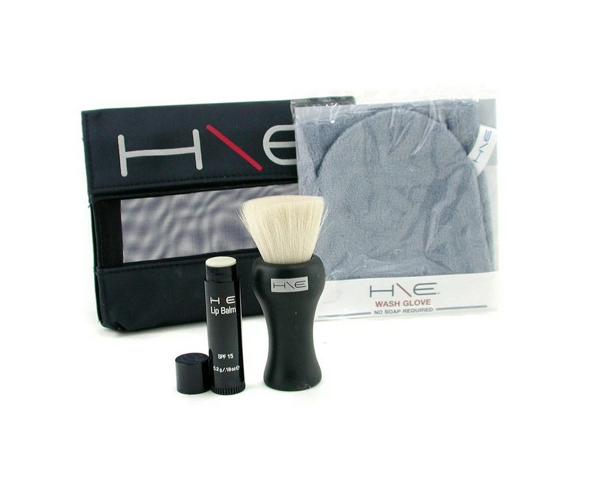 Jane Iredale H\E Minerals Kit: Lip Balm + Facial Brush + Wash Glove + Bag 3pcs+1bag