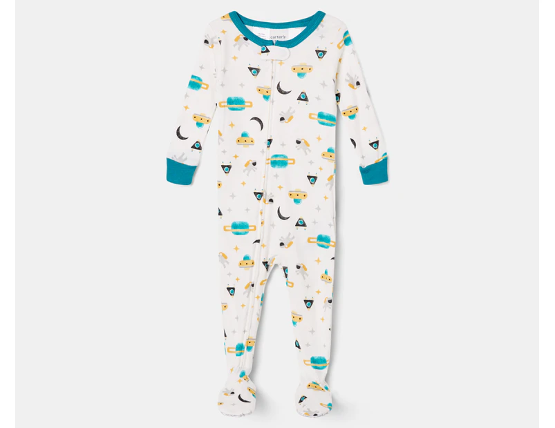 Carter's Baby/Toddler Space Footed Pyjamas - White