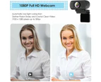HD 1080p Webcam for PC Laptop, USB Microphone, Video 110° Widescreen