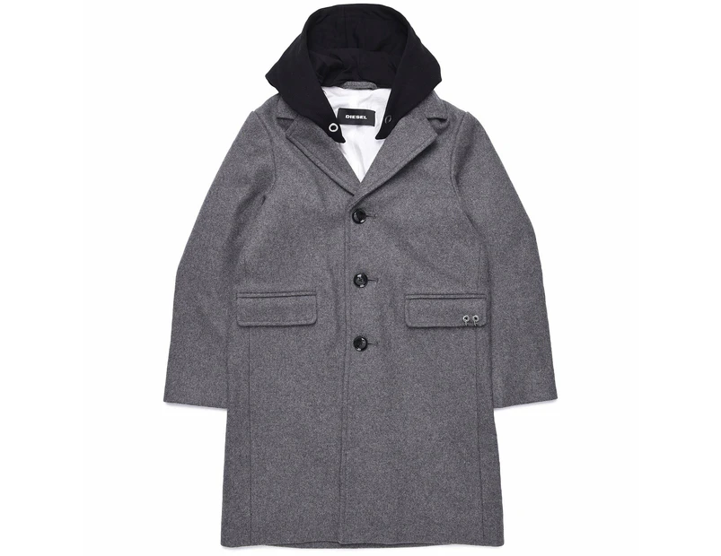 Diesel Boys Long Coat with Detachable Hood - 4Y