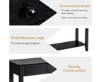 Console Table Sofa Side Accent Table Solid Wooden Legs and Drawer Black