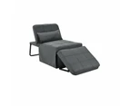 Foret 1 Seater Sofa Bed Lounge Ottoman Adjustable Couch Furniture 2 Colors - Dark Grey