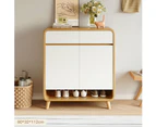 Foret 80cm Shoe Cabinet Modern Shelf Drawer Large Storage Rack Wood Cupboard