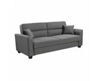 Foret 3 Seater Sofa Bed Storage Lounge Adjustable Couch Furniture Recliner Grey