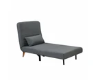 Foret Adjustable Single Armless Sofa Bed Folding Lounge Chaise Chair Recliner