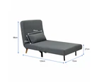 Foret Adjustable Single Armless Sofa Bed Folding Lounge Chaise Chair Recliner