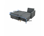 Foret 3 Seater Storage Sofa Bed Lounge Corner Couch Furniture Ottoman Chaise