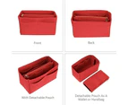 Felt Bag Purse Organizer Insert For Speedy 30,35 and Neverfull - Red L Size