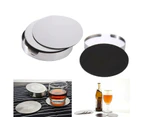 6xStainless Steel Coasters For Drinks With Holder Heat Resistant Cup Mat Pad Set