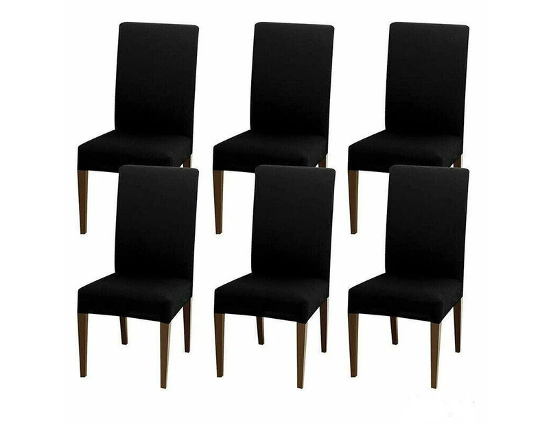 6X Stretch Chair Cover Seat Covers Spandex Washable Banquet Wedding Party Decora - Black