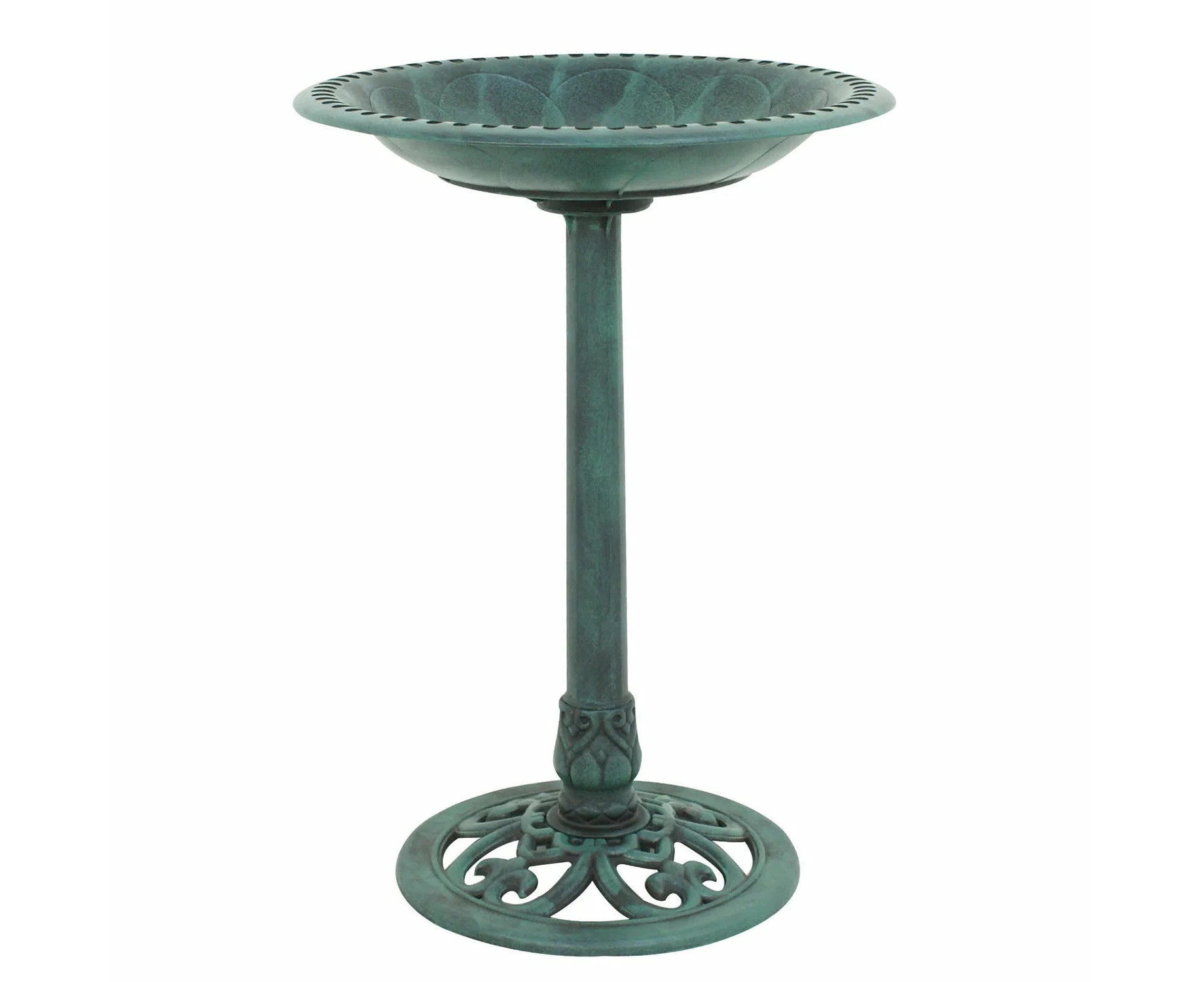 Birdbath Feeder Station Outdoor Pedestal Garden Yard Décor Bird Bath Water Tray - Bronze