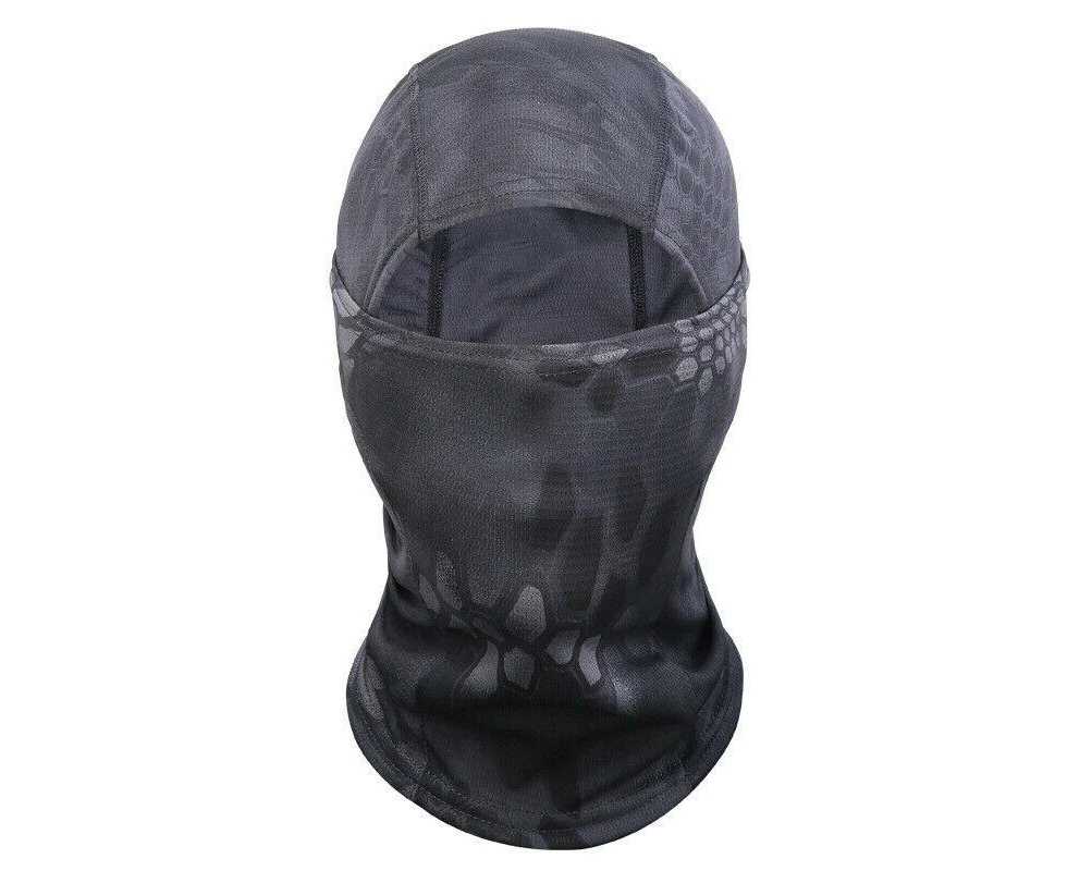 UV Protection Balaclava Face Mask for Ski, Motorcycle Riding, and Running - Black Camouflage