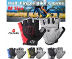 M Size Anti-Slip Half Finger Cycling Gloves Padded - Yellow