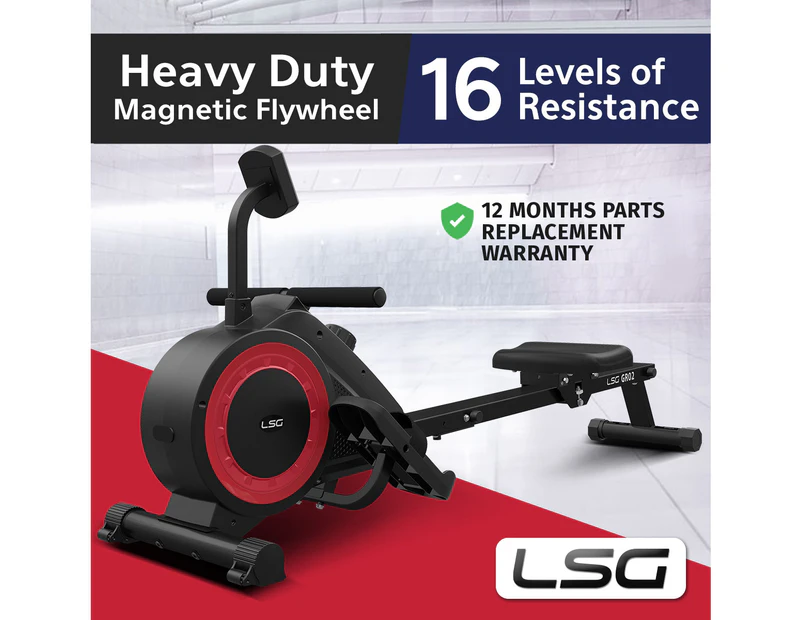 LSG Fitness GR-02 Magnetic Rower Rowing Machine Cardio 16 Resistance Levels