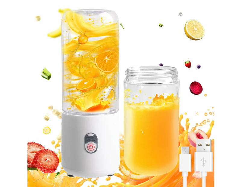 500ML Blender Mini, Fresh Juice Blender, Mini Blender for Smoothie BPA Free,4 Blades ，USB Rechargeable Travel Handheld Fruit Juicer, Smoothie Blen