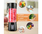 Portable Blender, Personal Blender USB Rechargeable, Mini Blender for Shakes and Smoothies, Strong Cutting Power with Six Blades, 380Ml Traveling F