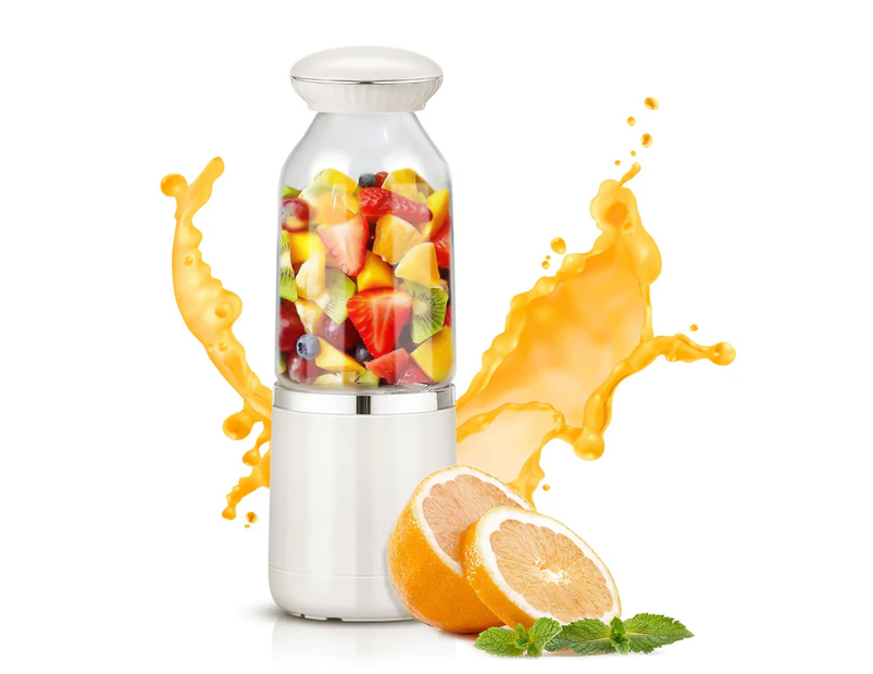 Portable Blender Bottle, Personal Mixer Fruit Rechargeable with USB and Wireless charging, Mini Blender for Smoothie, Fresh Juice Blender, Milk Sha