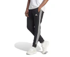 Adidas Men's Essentials Fleece 3-Stripes Tapered Cuff Pants / Tracksuit Pants - Black