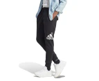 Adidas Men's Essentials Fleece Tapered Cuff Big Logo Pants / Tracksuit Pants - Black