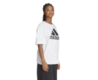 Adidas Women's Essentials Big Logo Boyfriend Tee / T-Shirt / Tshirt - White/Black