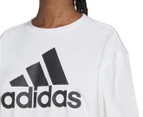 Adidas Women's Essentials Big Logo Boyfriend Tee / T-Shirt / Tshirt - White/Black