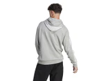 Adidas Men's Essentials French Terry 3-Stripes Hoodie - Medium Grey Heather