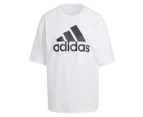 Adidas Women's Essentials Big Logo Boyfriend Tee / T-Shirt / Tshirt - White/Black