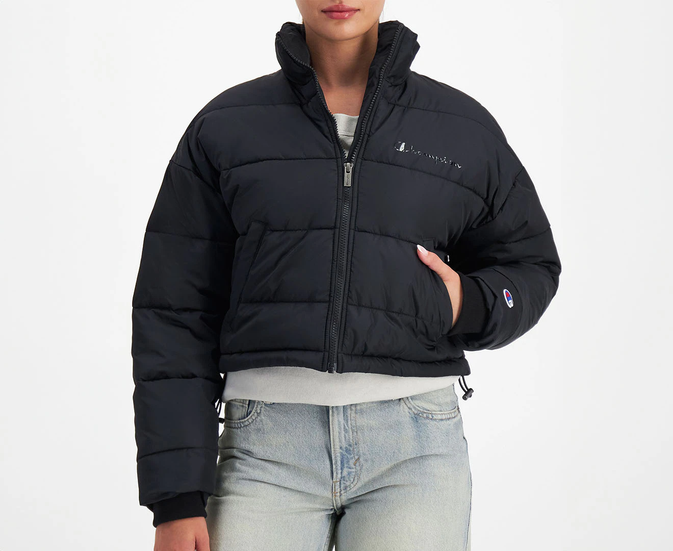 Champion Women's Rochester Cropped Puffer Jacket - Black