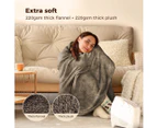 DreamZ Electric Throw Blanket Heated Timer Bedding Washable Warm Winter Plush BR - Grey,Blue,Brown
