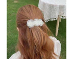 Camellia Shaped Hair Clip Women s Elegant Exquisite Hair Barrette For Daily Work Dating Mesh White