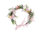 Women Flower Headband 9.4In Diameter Retro Style Safe Durable Fabric Flower Crown For Party Wedding Ceremony