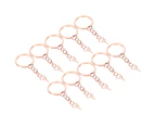 10Pcs Decoration Key Ring Key Chain Parts With Screw Eye Pin Connector Diy Accessoriesrose Gold 30Mm / 1.2In