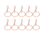 10Pcs Decoration Key Ring Key Chain Parts With Screw Eye Pin Connector Diy Accessoriesrose Gold 30Mm / 1.2In