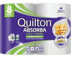 Quilton Absorba Double Length Paper Towel, White, 8 Count