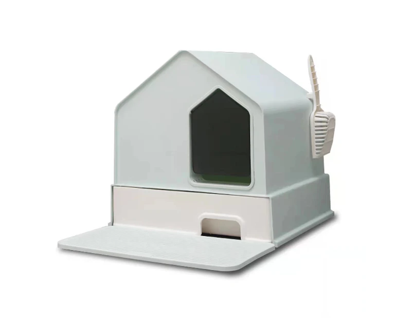 Petwiz Enclosed Cat Litter Box House ‚Äì Green